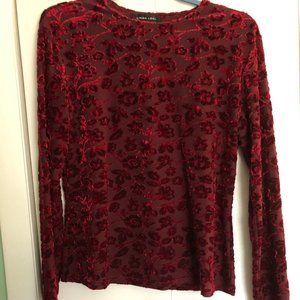 Vintage shirt with velvet scroll work